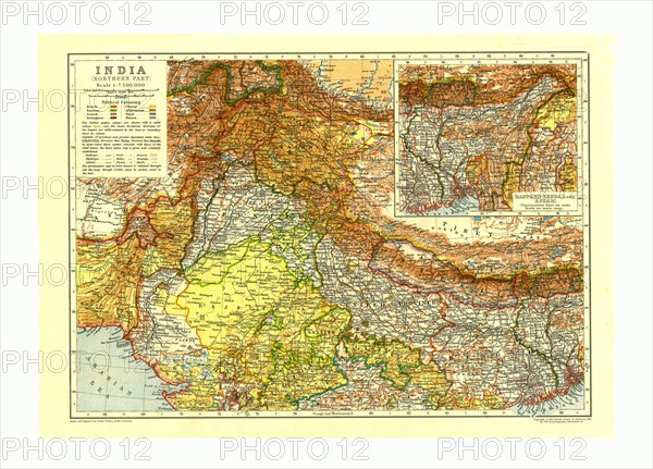 Map of India Northern part, c1910. Artist: Johann Georg Justus Perthes.