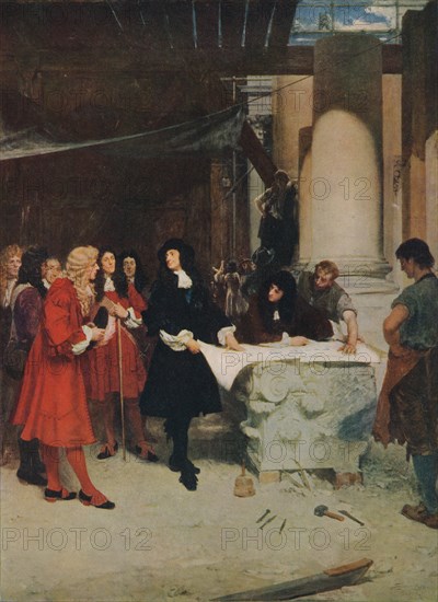 'King Charles II Visiting Wren During The Building of St. Paul's Cathedral', 1888, (1912). Artist: John Seymour Lucas.