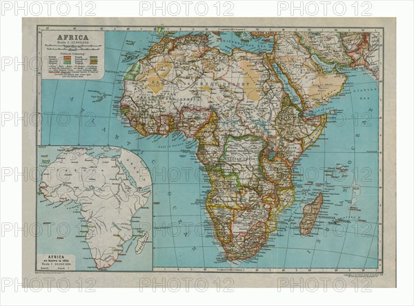 Map of Africa, c1910. Artist: Gull Engraving Company.