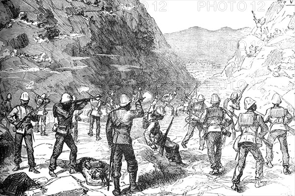 'Foraging Party of the 67th Attacked by the Afghans, (Nov 9, 1879)', c1880. Artist: Unknown.