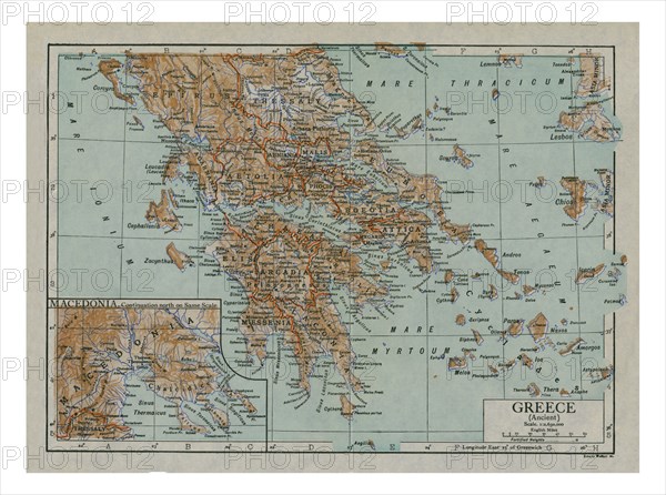 Map of Ancient Greece, c1910s. Artist: Emery Walker Ltd.