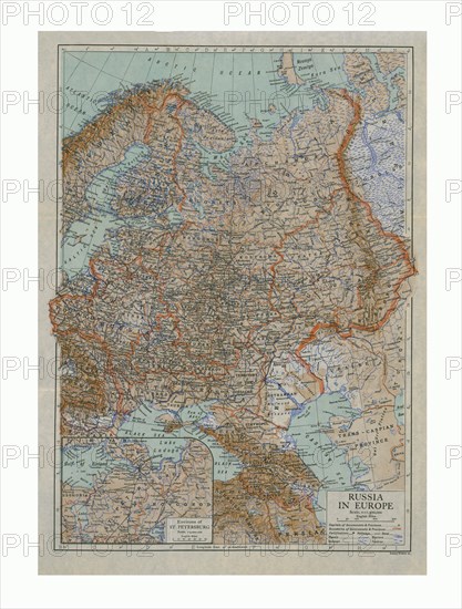 Map of Russia in Europe, c1910s. Artist: Emery Walker Ltd.