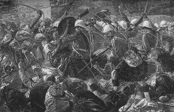 'Battle of Baba Wali: The Highlanders Clearing a Village', c1880. Artist: Unknown.