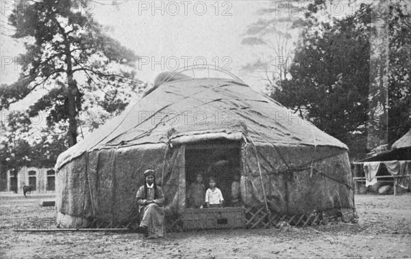 A Kalmyk dwelling and its inhabitants, 1912. Artist: Unknown.