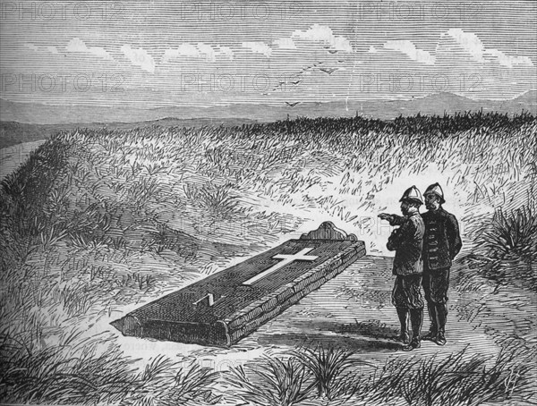 'Memorial stone on the spot where Prince Louis Napoleon was killed', c1880. Artist: Unknown.