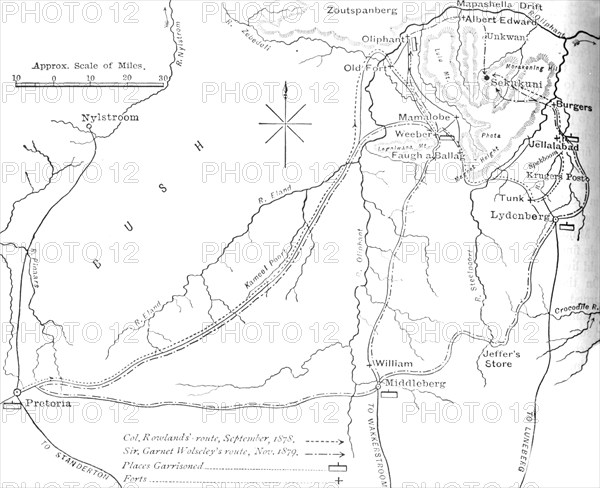 'Sketch Map of Sekukuni's Country', c1880. Artist: Unknown.