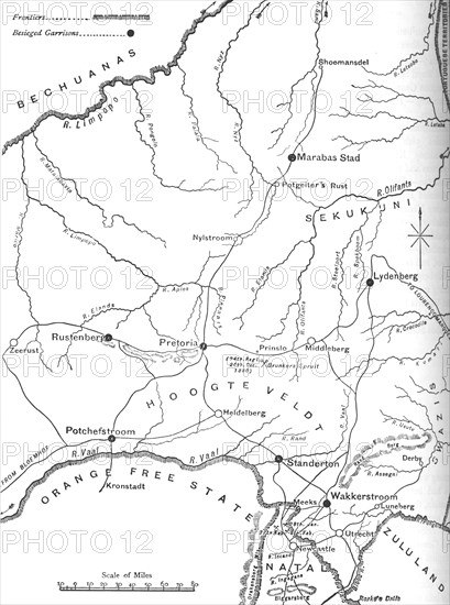 'Map of the Theatre of War in the Transvaal', c1880. Artist: Unknown.