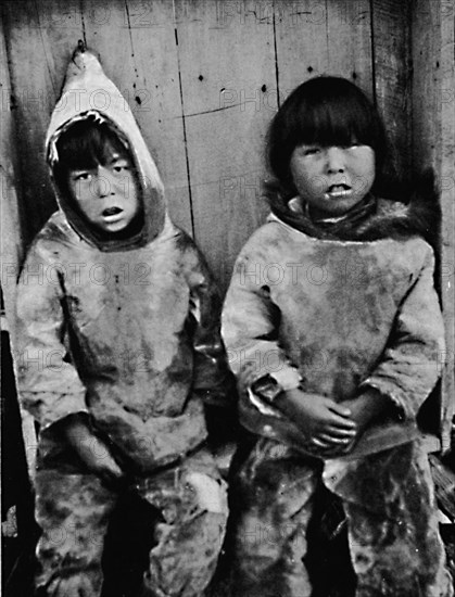 A pair of Eskimo boys, 1912. Artist: Wilfred Grenfell.