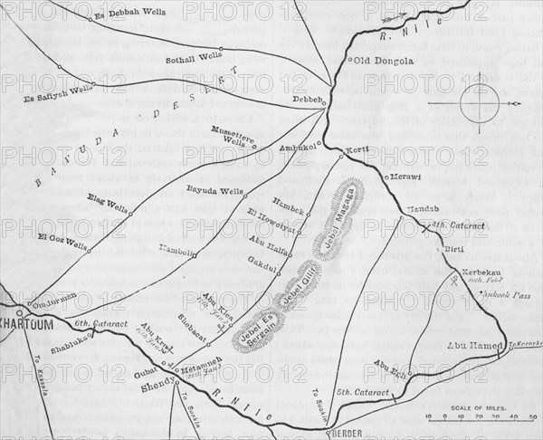 'Plan of the Theatre of War in the Second Soudan Campaign', c1881-85. Artist: Unknown.