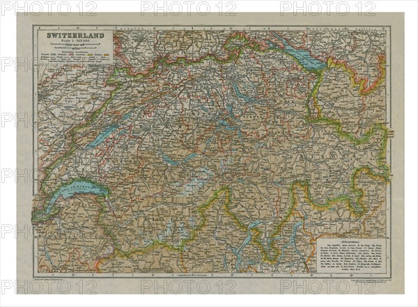 Map of Switzerland. Artist: Unknown.