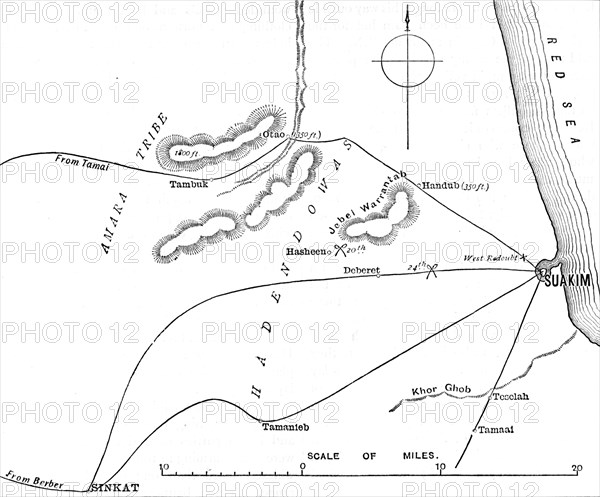 'Map of the Environs of Suakim', c1885. Artist: Unknown.