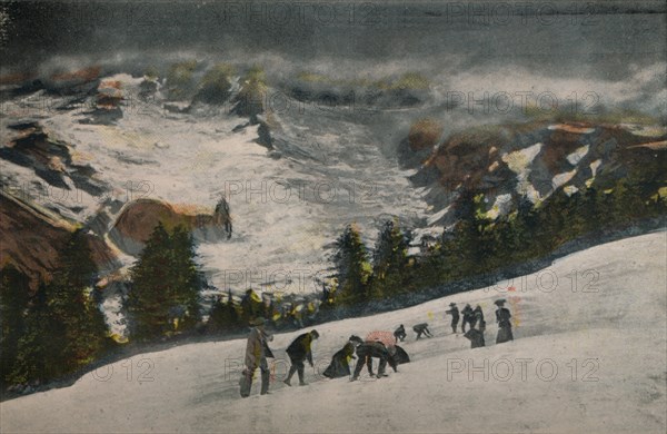 'Snowballing in Paradise Valley in Midsummer, Mt. Rainier National Park', c1916. Artist: Asahel Curtis.