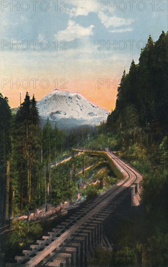 'Mount Rainier from the C. M. & P. S. R. R.', c1916. Artist: Asahel Curtis.