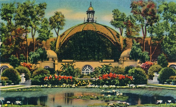 'Botanical Building and Lagoon. San Diego, California', c1941. Artist: Unknown.