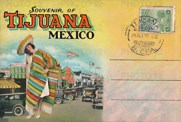 'Souvenir of Tijuana, Mexico', c1939. Artist: Unknown.