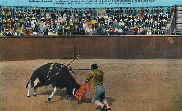 'The Challenge of the Matador, Plaza De Toros', c1939. Artist: Unknown.