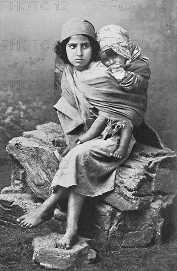 Kabyle children, North Algeria, 1912. Artist: Leroux.