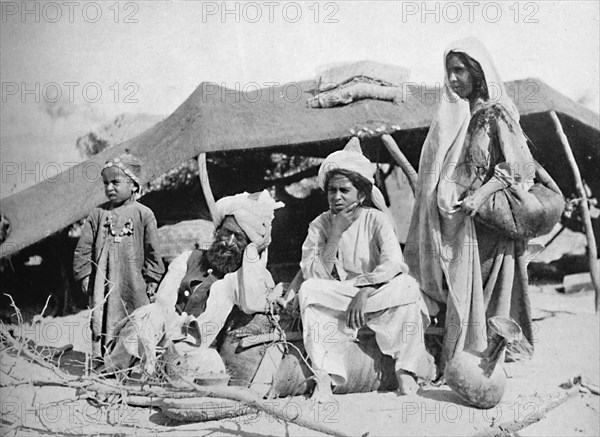 Three generations of Brahui nomads, East Balochistan, 1902. Artist: F Bremner.