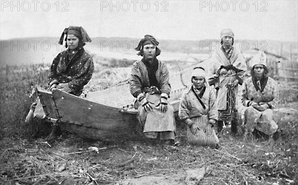 A party of Ainu women, Monbetsu, Hokkaido, Japan, 1902. Artist: Unknown.