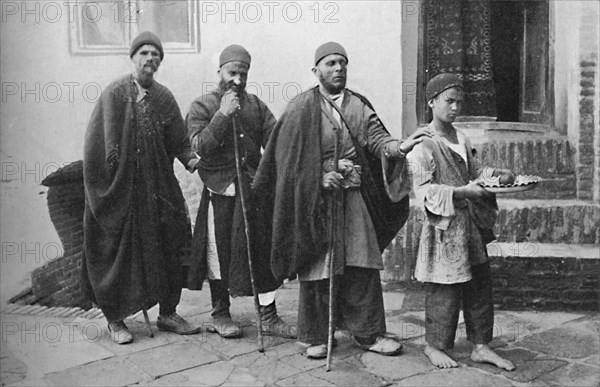 Blind beggars of Tehran, Persia, 1902. Artist: Unknown.