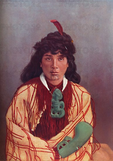 A Maori lady in full dress, 1902. Artist: Josiah Martin.