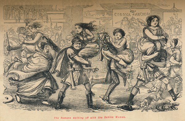 'The Romans walking off with the Sabine women', 1852. Artist: John Leech.