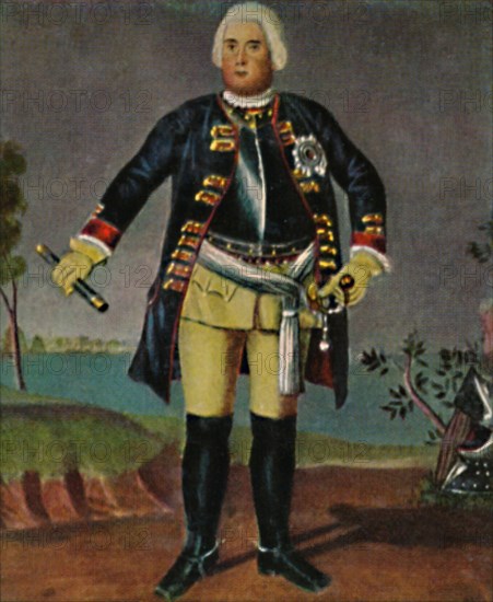 König Friedrich Wilhelm I. v. Preußen 1688-1740. - Stich nach dem Gemälde von Weidemann', 1934