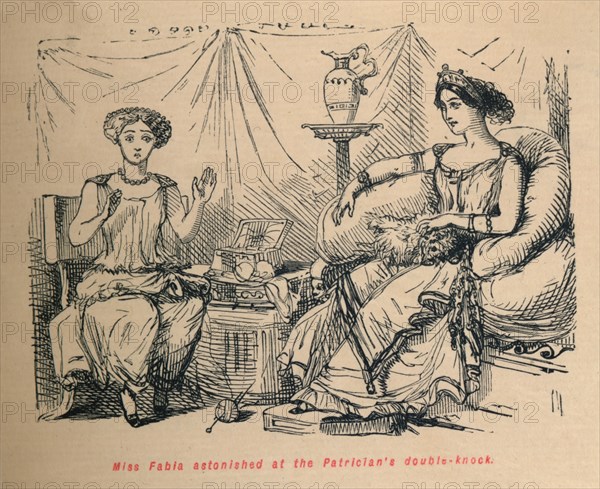 'Miss Fabia astonished at the Patrician's double-knock', 1852. Artist: John Leech.