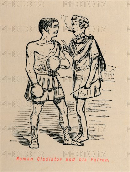 'Roman Gladiator and his Patron', 1852. Artist: John Leech.