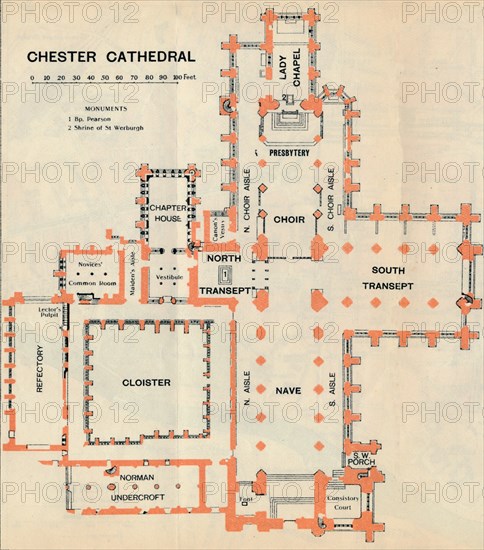 'Chester Cathedral', c20th Century. Artist: John Bartholomew.