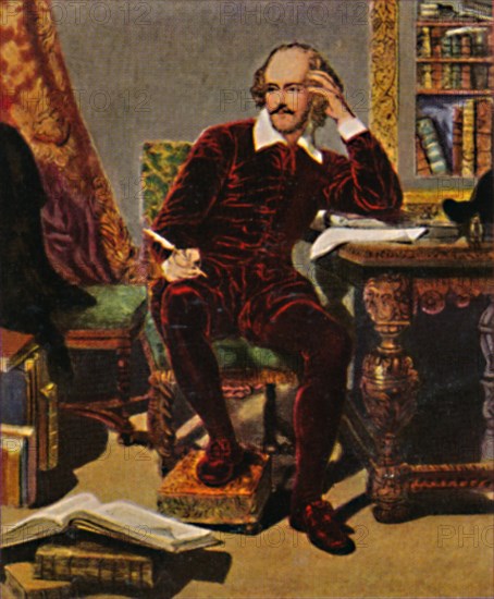 William Shakespeare 1564-1616. - Gemälde von J. Faed, 1934