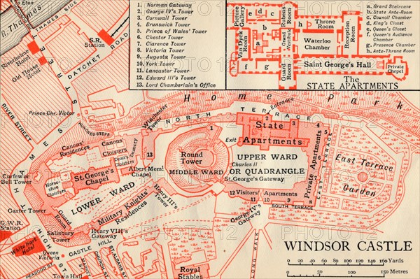 'Windsor Castle', c20th Century. Artist: John Bartholomew.