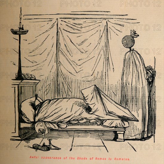 'Awful appearance of the Shade of Remus to Romulus', 1852. Artist: John Leech.