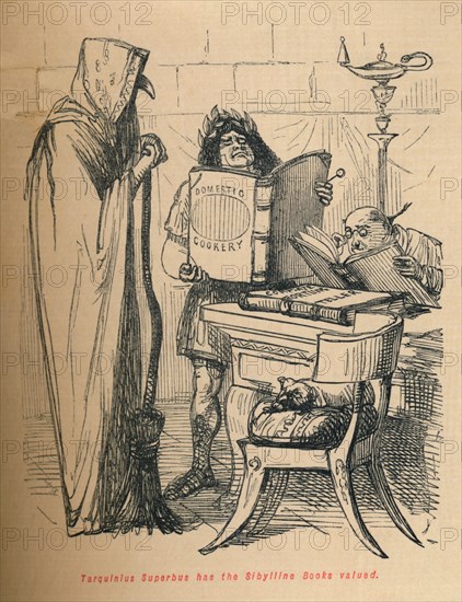 'Tarquinius Superbus has the Sibylline Books valued', 1852. Artist: John Leech.