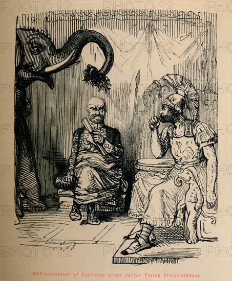 'Self-posession of Fabricius under rather Trying Circumstances', 1852. Artist: John Leech.