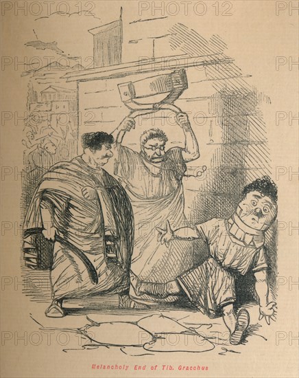 'Melancholy End of Tib Gracchus', 1852. Artist: John Leech.