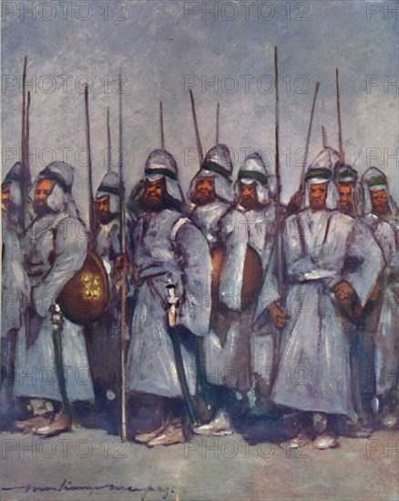'Quilted Soldiers of Kishengarh', 1903. Artist: Mortimer L Menpes.