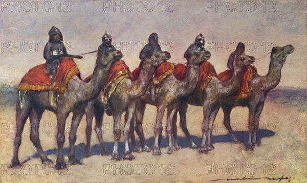 'Armed Camel Riders from Bikanir', 1903. Artist: Mortimer L Menpes.