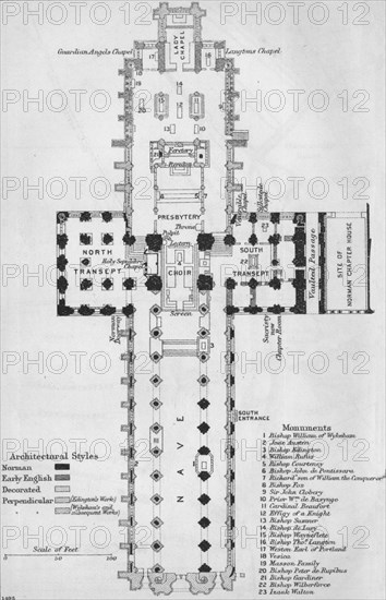 'Winchester Cathedral', c20th Century. Artist: John Bartholomew.