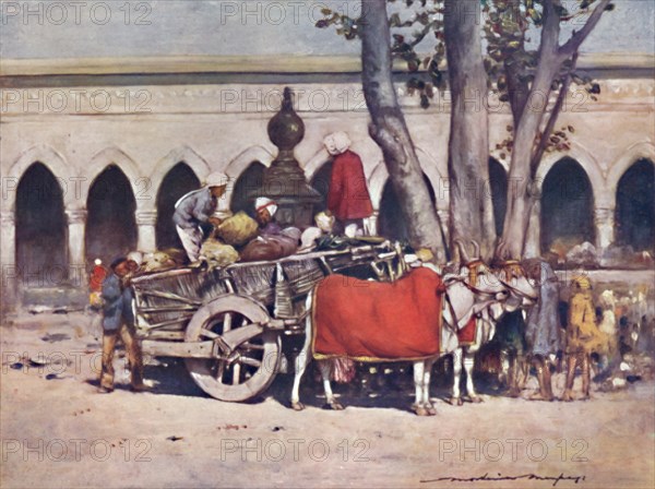 'Scene outside the Railway Station during the Delhi Durbar', 1903. Artist: Mortimer L Menpes.