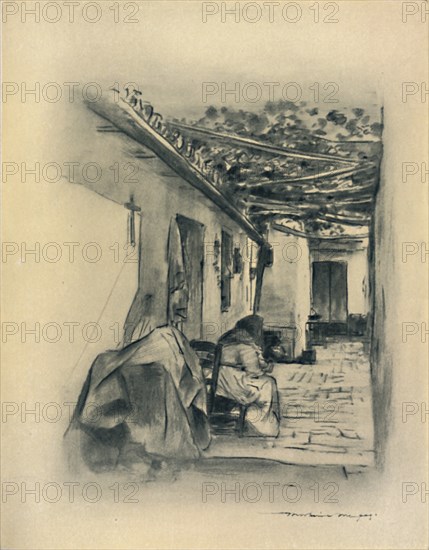 'Courtyard in Seville', 1903. Creator: Mortimer L Menpes.