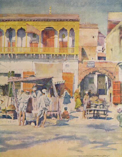 'A Bazaar, Delhi', 1905. Artist: Mortimer Luddington Menpes.