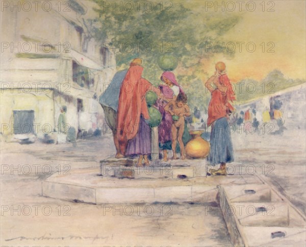 'By the Fountain, Jeypore', 1905. Artist: Mortimer Luddington Menpes.