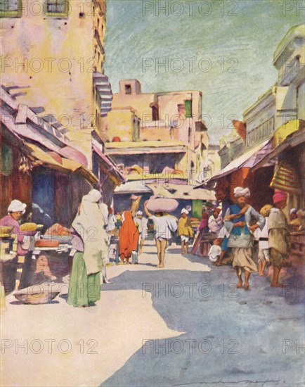 'A Bazaar at Amritsar', 1905. Artist: Mortimer Luddington Menpes.