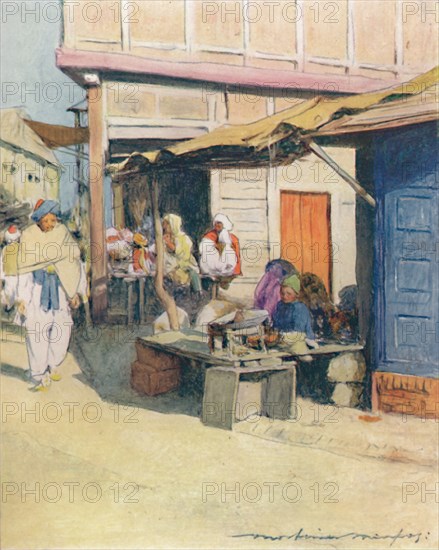 'A Street Corner, Peshawur', 1905. Artist: Mortimer Luddington Menpes.