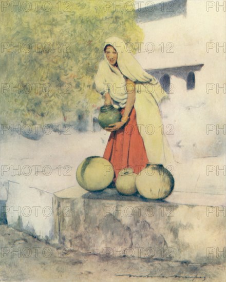 'A Woman at the Well, Jeypore', 1905. Artist: Mortimer Luddington Menpes.