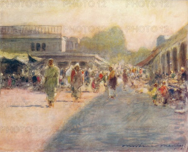 'A Street in Peshawur, 1905. Artist: Mortimer Luddington Menpes.