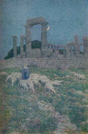 'The Temple of Poseidon and Athene or Aegina', 1913. Artist: Jules Guerin.