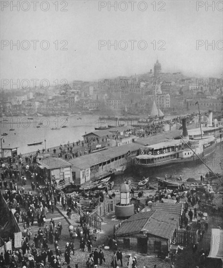 'Galata Bridge, which connects Galata and Pera', 1913. Artist: Unknown.