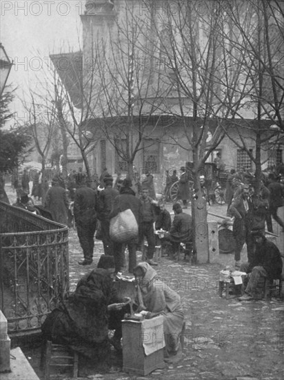 'Public Letter-writers in a Constantinople Street', 1913. Artist: Unknown.